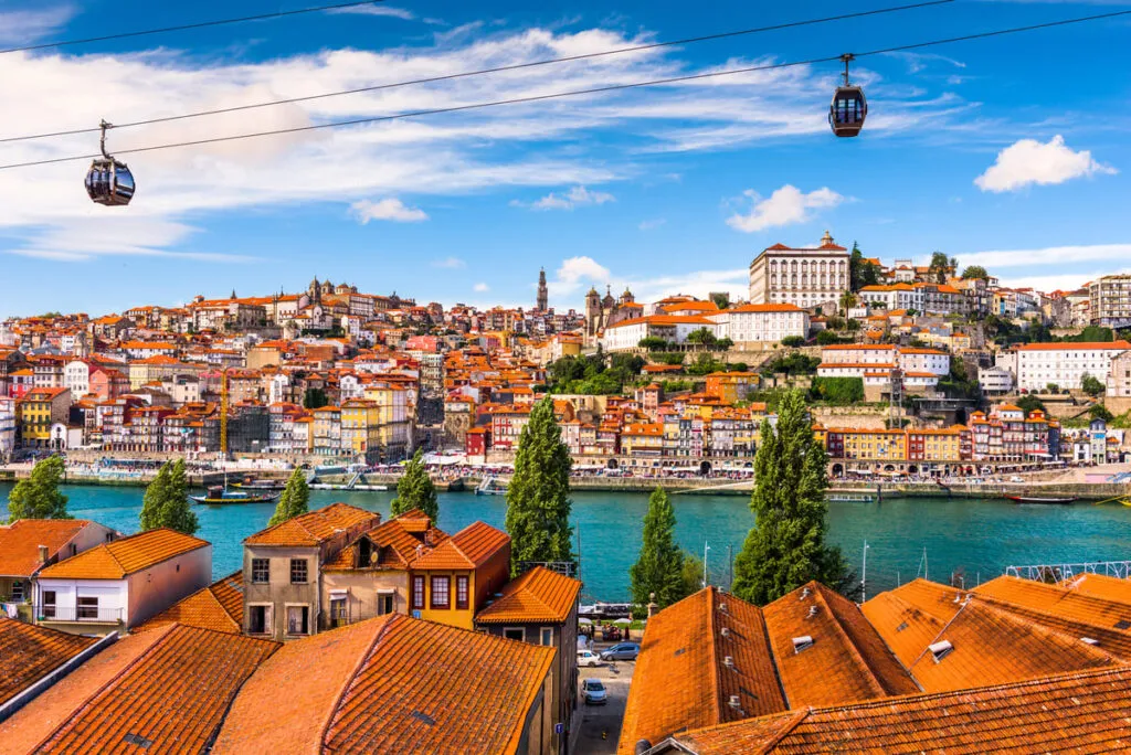 Vista aérea de Porto em Portugal.