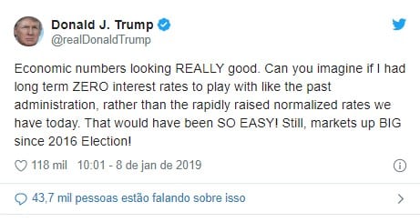 o Presidente Trmp alfinetou o Fed