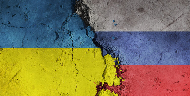 Bandeira Ucrânia e Bandeira Rússia