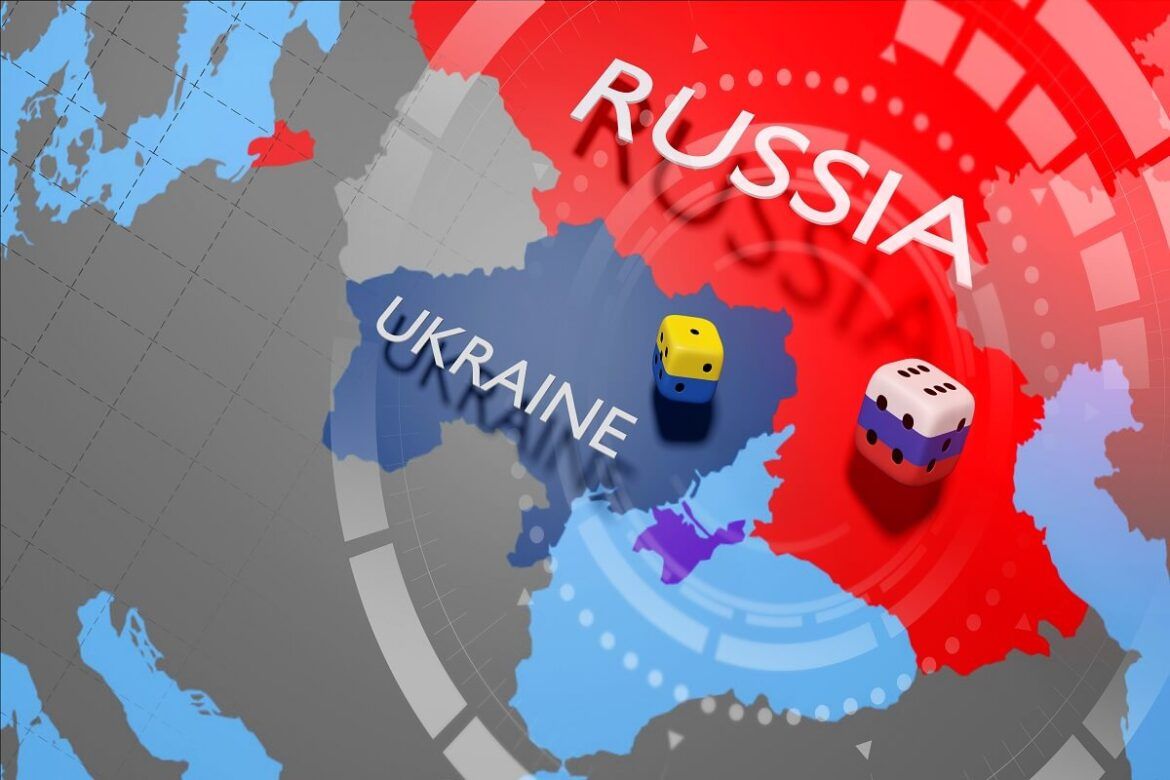 Imagem do mapa da Rússia e Ucrânia