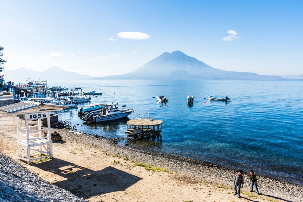 Panajachel, Lago Atitlán, na Guatemala.