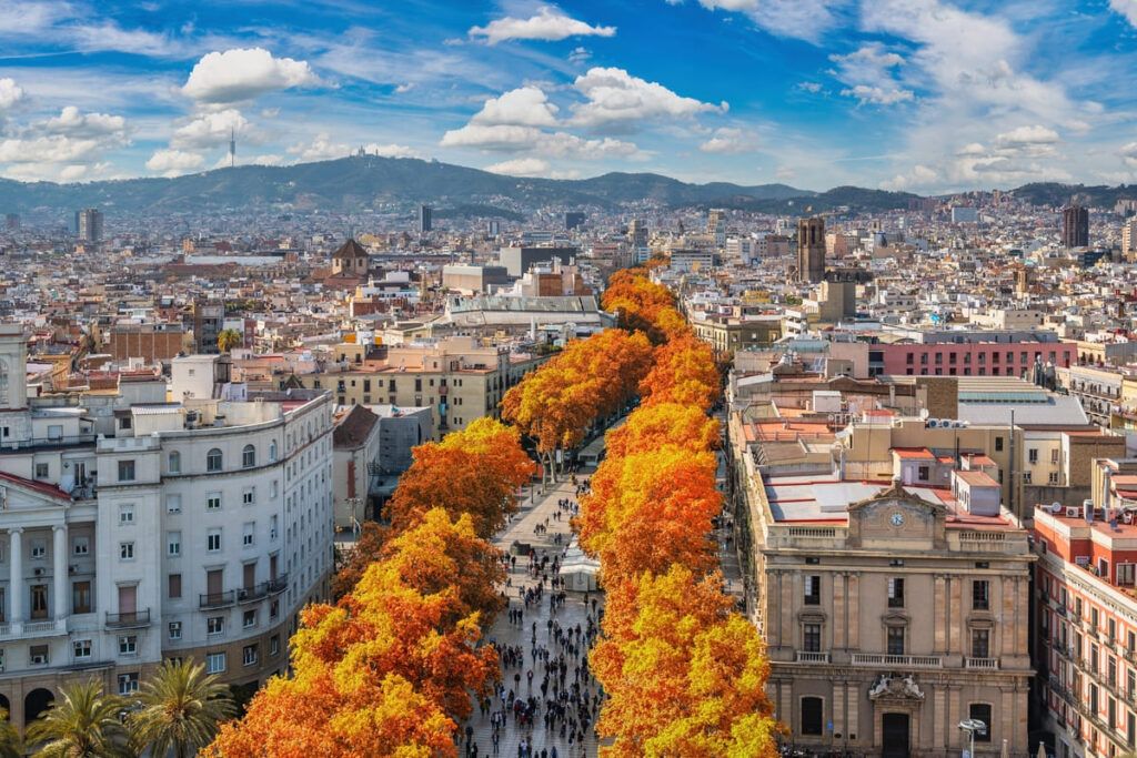 Vista aérea de Barcelona, uma das principais cidades da Espanha.