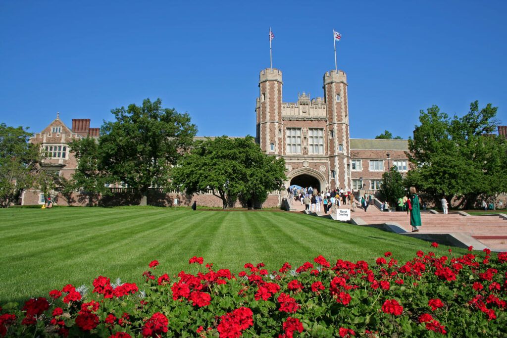 Campo florido da Universidade de Washington.