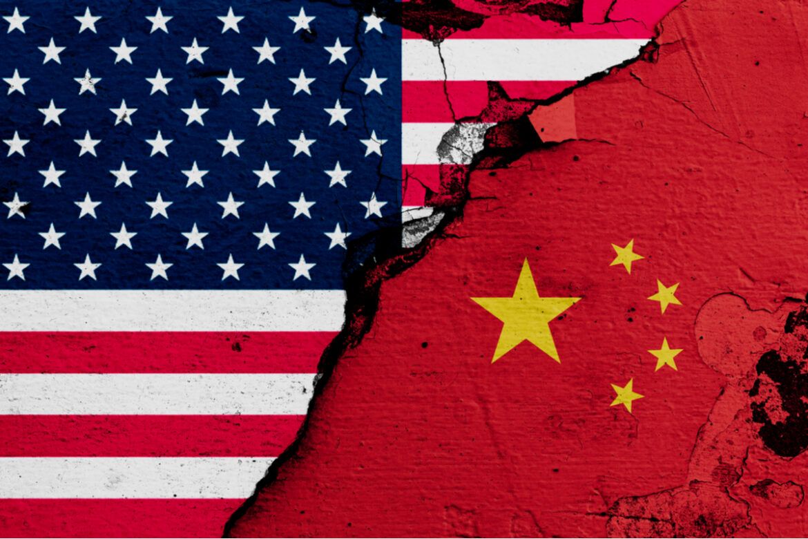 bandeira da China e EUA