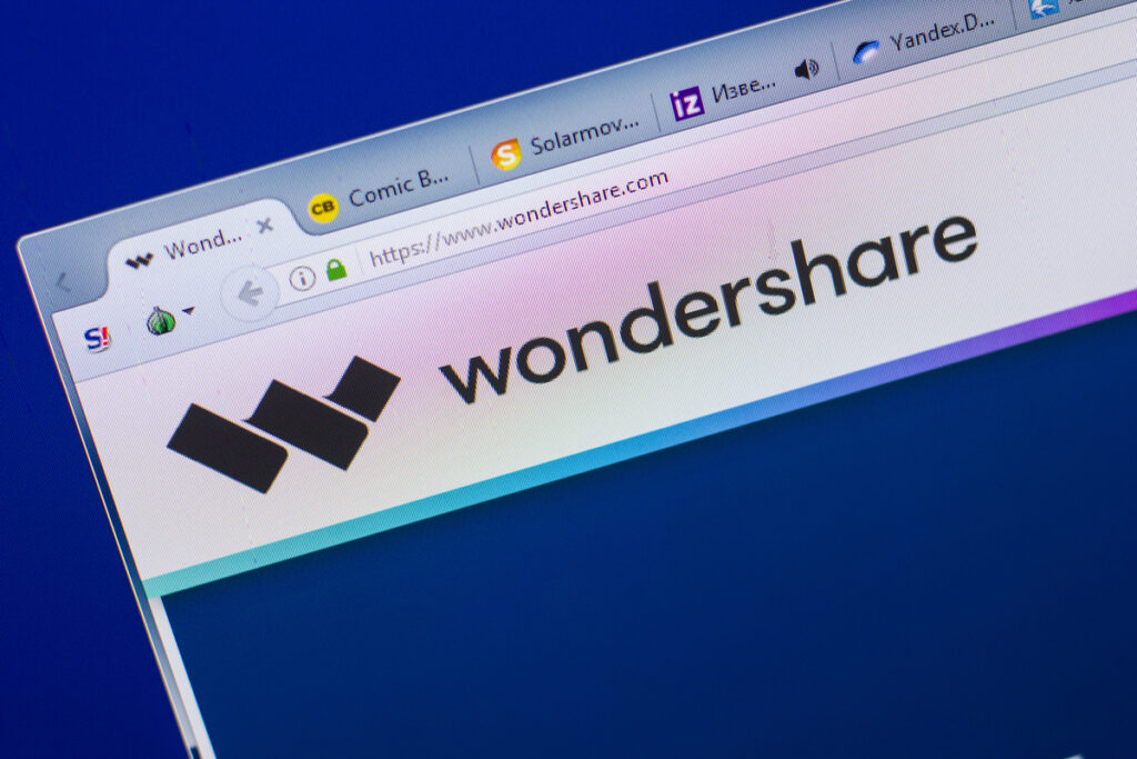 site do wondershare, programa onde criou Recoverit