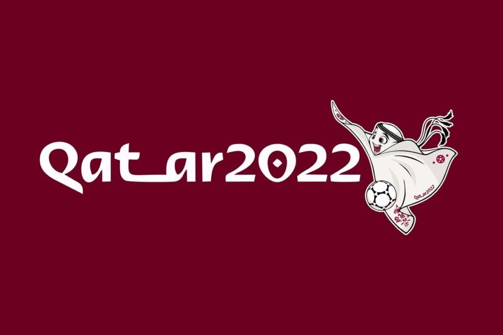 Imagem do logo da Copa do Mundo 2022 no Qatar e do mascote da Copa 2022.