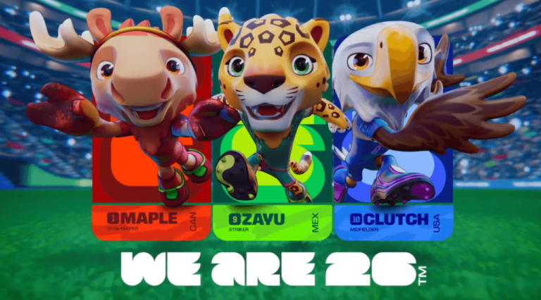 Mascotes da Copa 2026 são Maple, Clutch e Zayu, representantes de Canadá, Estados Unidos e México