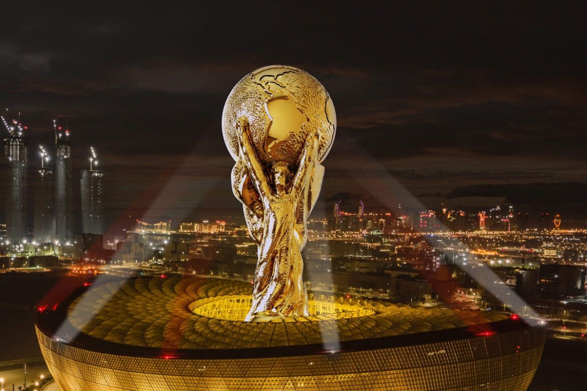 Imagem mostra o troféu da Copa do Mundo 2026.