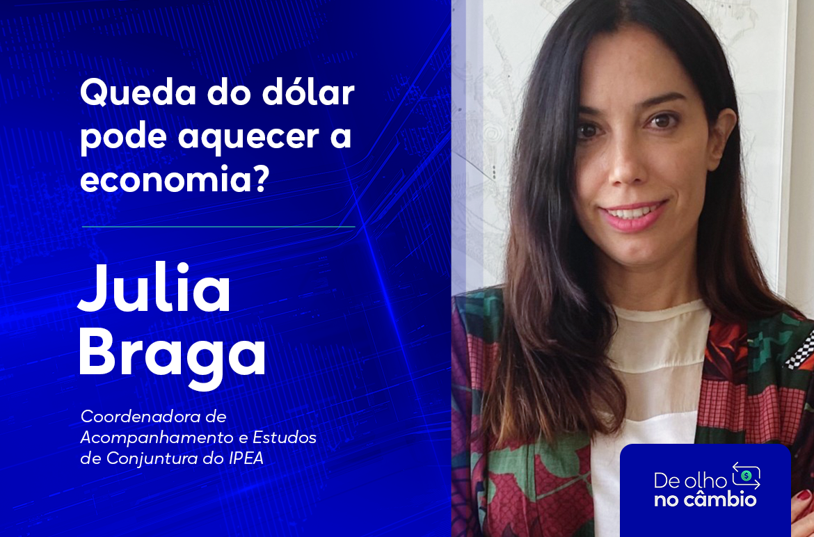 Julia Braga, coordenadora do IPEA esta no De Olho no Câmbio falando sobre queda do dólar, dos preços internacionais de commodities e taxa de juros.