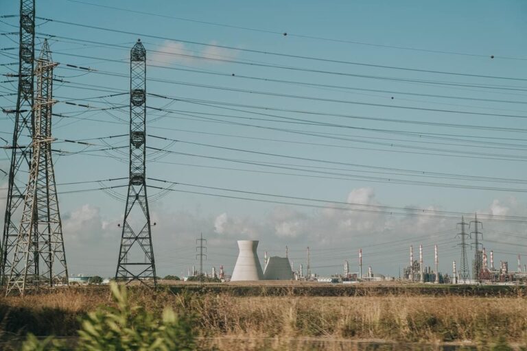 Rede elétrica no meio de um campo rural, responsável por prover carga de energia que caiu no apagão.