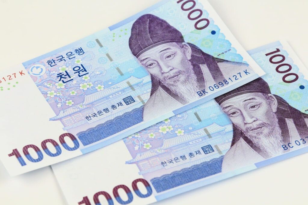 Imagem da nota de 1000 won sul-coreano.
