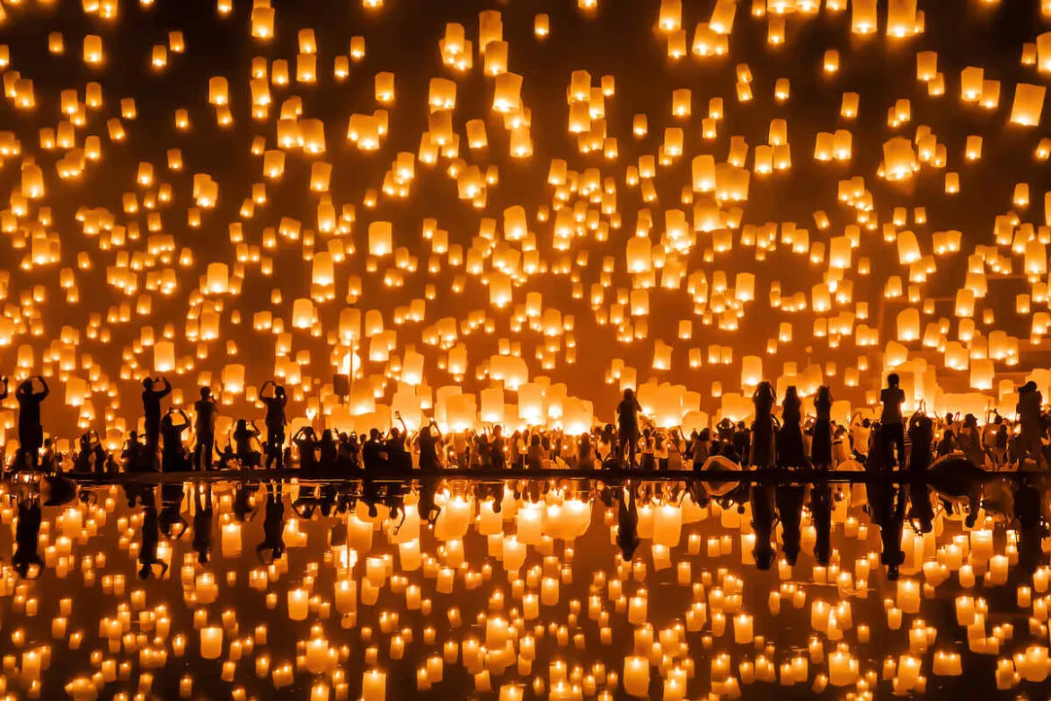 Festival das lanternas na Tailândia