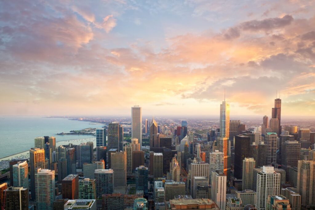 Visão panorâmica da cidade de Chicago