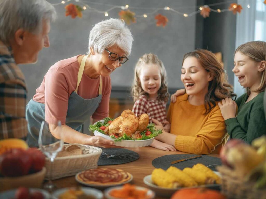 Família comemorando feriado nos EUA