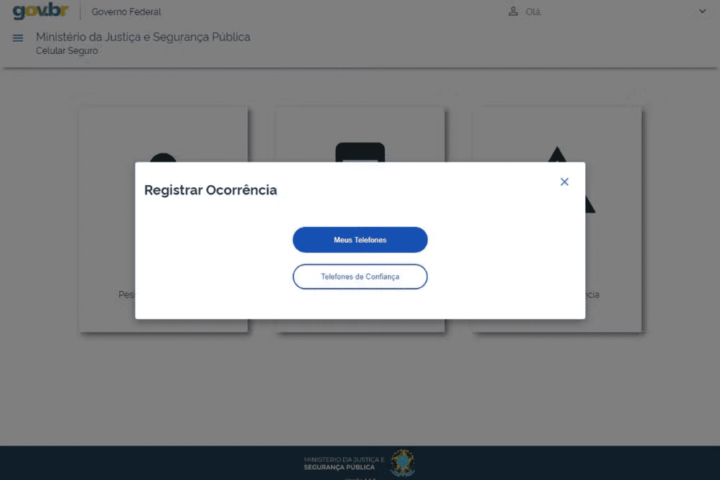 Passos para fazer o Registro de Ocorrência pelo Celular Seguro do governo