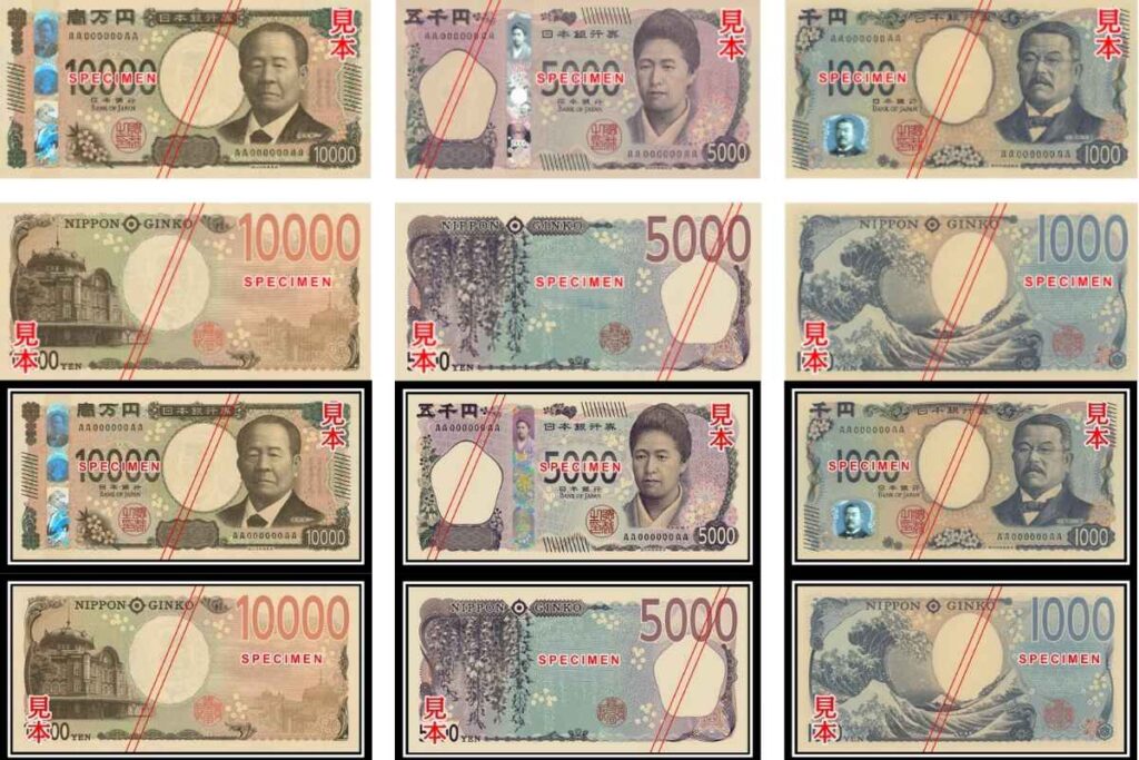Novas cédulas do Iene no Japão