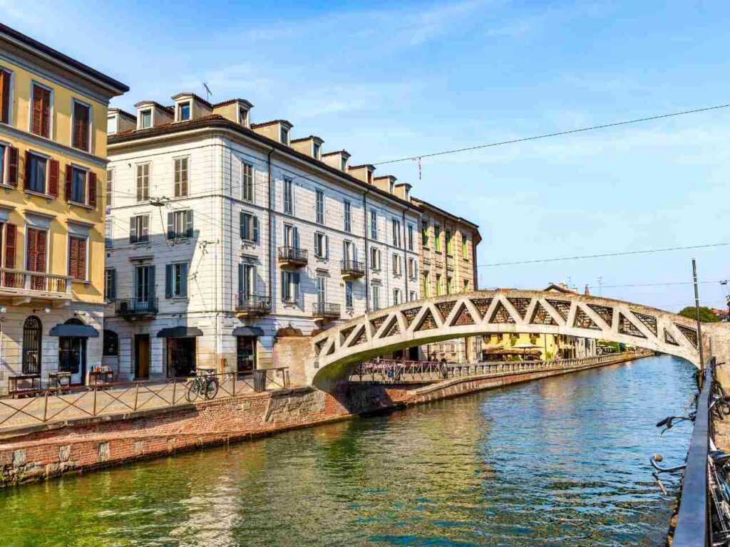 Bairro Navigli em Milão, Itália