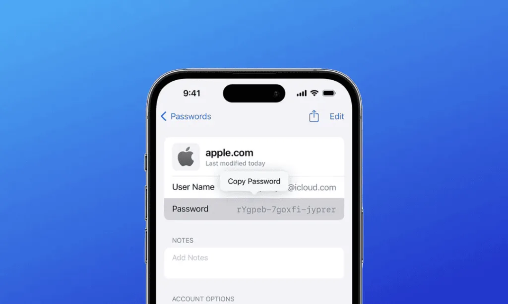 Senhas salvas no iOS a partir do iOS 18.