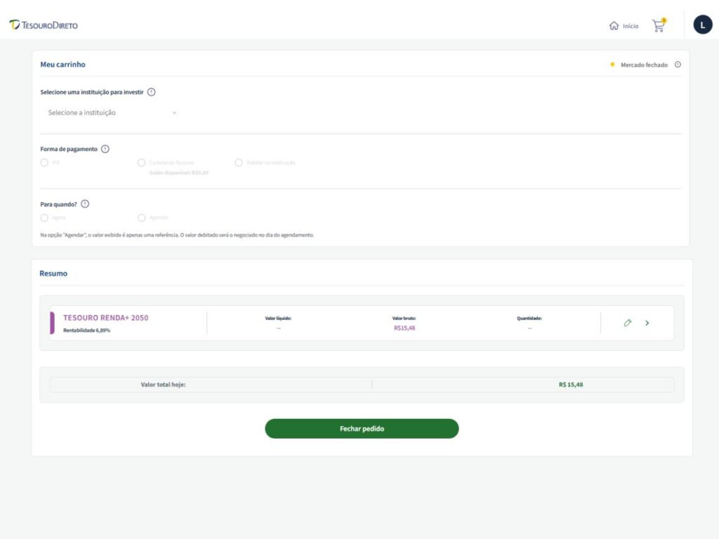 Quarto passo para investir no Tesouro Renda+