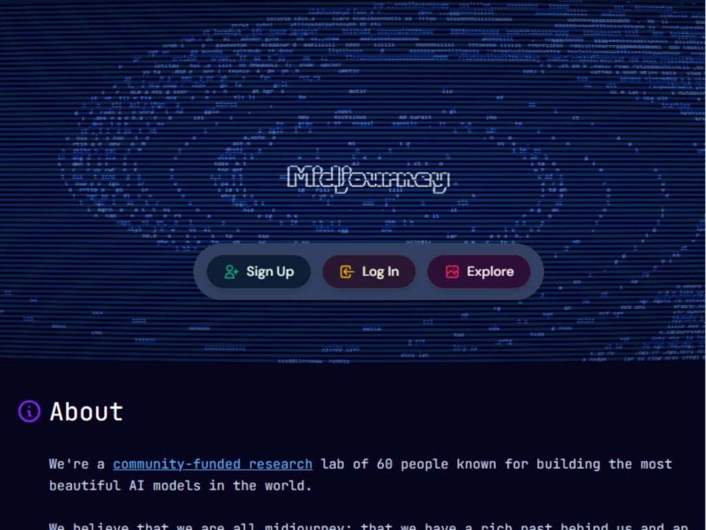 Abertura de conta do Midjourney é gratuito