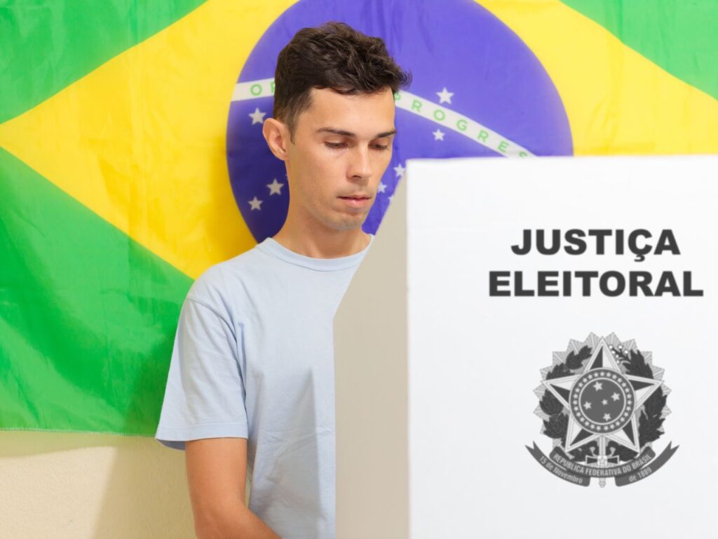 Jovem fazendo voto em trânsito