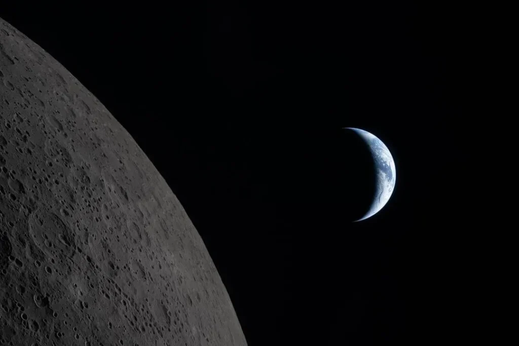 Foto da Lua a partir da missão Artemis II