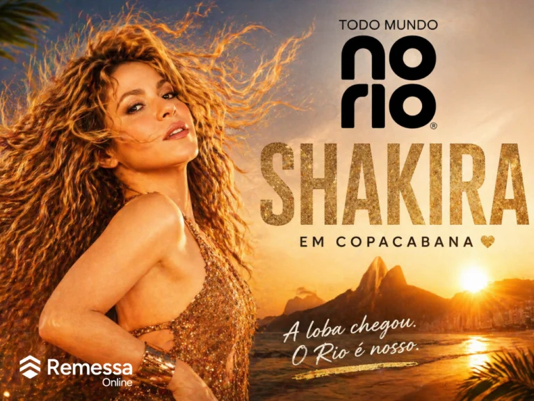 O show da Shakira no Rio de Janeiro ocorre em maio de 2026 na Praia de Copacabana.