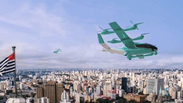 Modelo de eVTOL em São Paulo